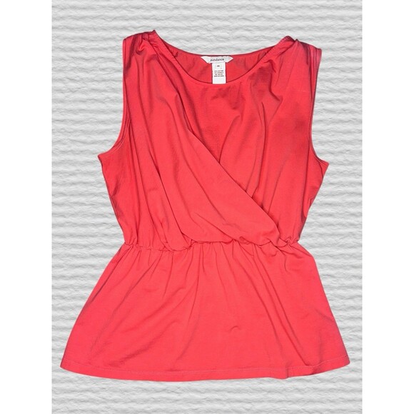 Sundance Crossover Sleeveless Blouse Womens MED Peach Draped Front Tank Top Boho - Picture 4 of 6